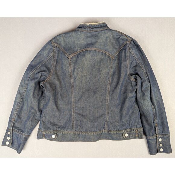 Women's GAP Y2K Vintage Fur Lined Denim Jacket Size XL - Picture 2 of 7